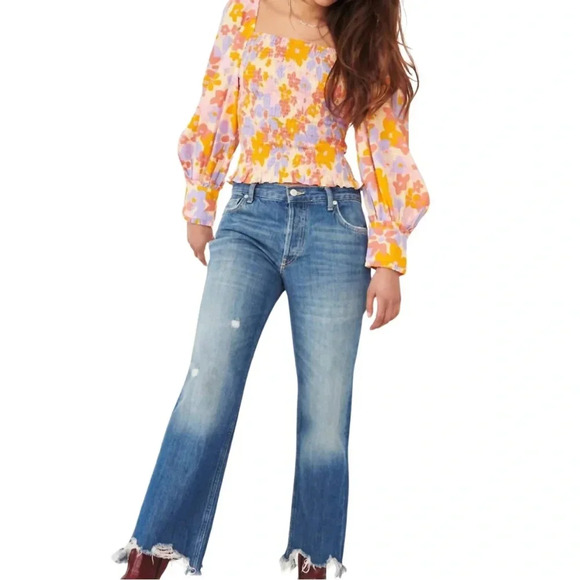 Free People Maggie Mid-Rise Straight-Leg Jeans - Picture 2 of 5